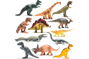 Dinosaurios de Aspecto Realista de 25,4 cm, Paquete de 12 Cifras de Dinosaurios Grandes de plástico Surtidos