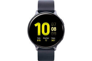 SAMSUNG Galaxy Watch Active2 (Correa de Silicona + Bisel de Aluminio) Bluetooth – Internacional (Aqua Black, R820-44 mm)