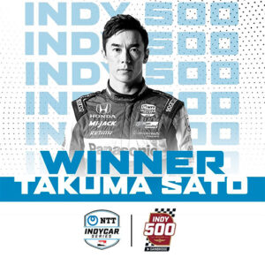 Lee más sobre el artículo Takuma Sato sale campeón en las 500 Millas de Indianápolis