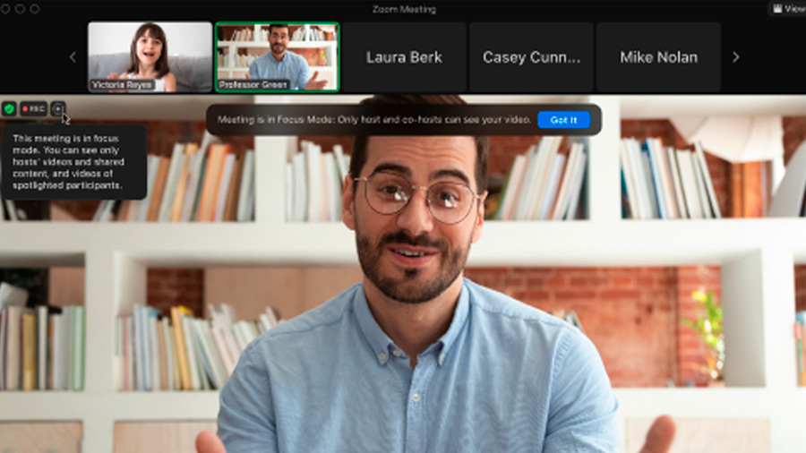 El Modo Enfoque de Zoom busca eliminar las distracciones de los alumnos