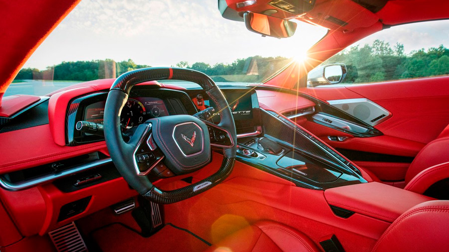 El interior del Chevrolet Corvette Z06 tiene 7 colores disponibles para la tapicería