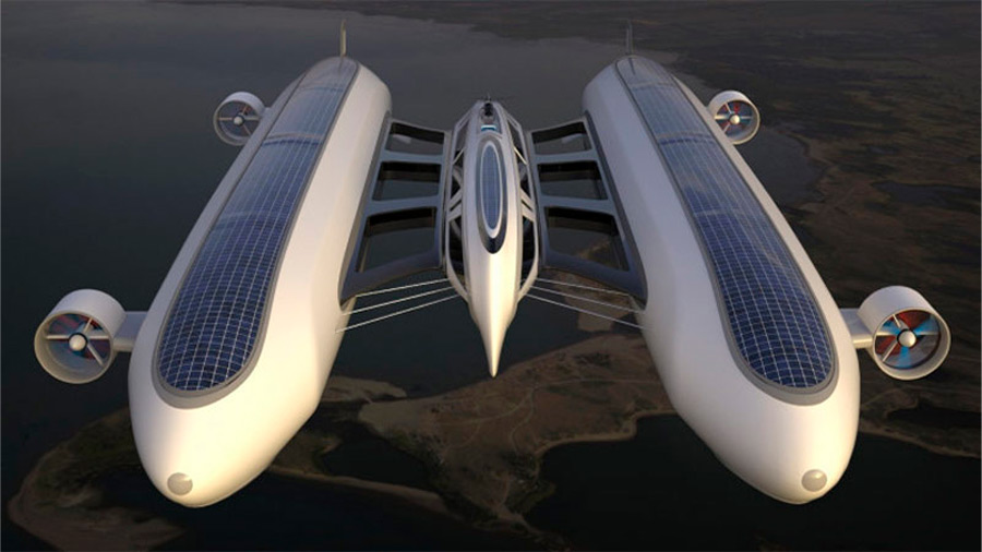 El concepto se basa en dos gigantescos dirigibles / Foto: Lazzarini Design Studio