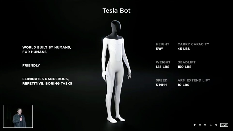 El Tesla Bot sería amigable, asegura Elon Musk