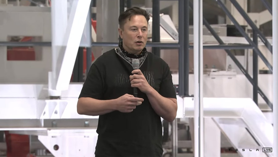 Elon Musk en evento de Tesla