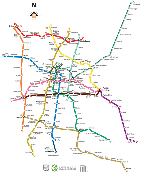 Mapa de rutas del Metro CDMX