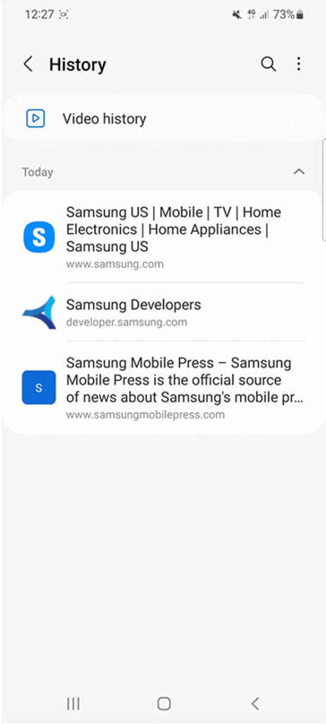 Navegador móvil de Samsung