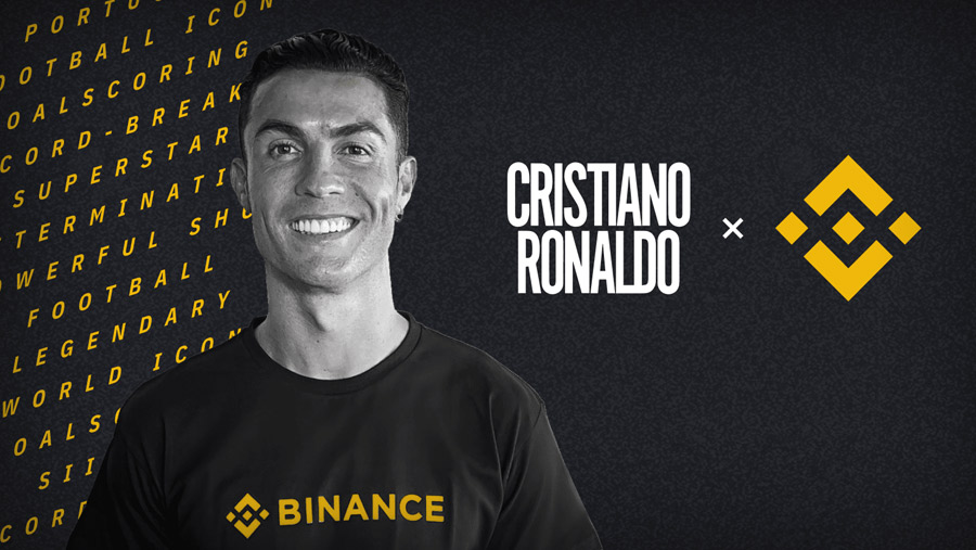 Cristiano Ronaldo sonriendo tras acuerdo con Binance