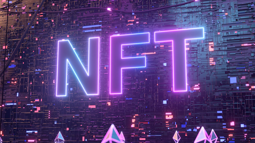 NFT letras en luz neón