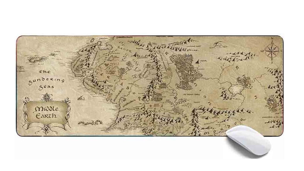 Mouse pad con mapa de la Tierra Media