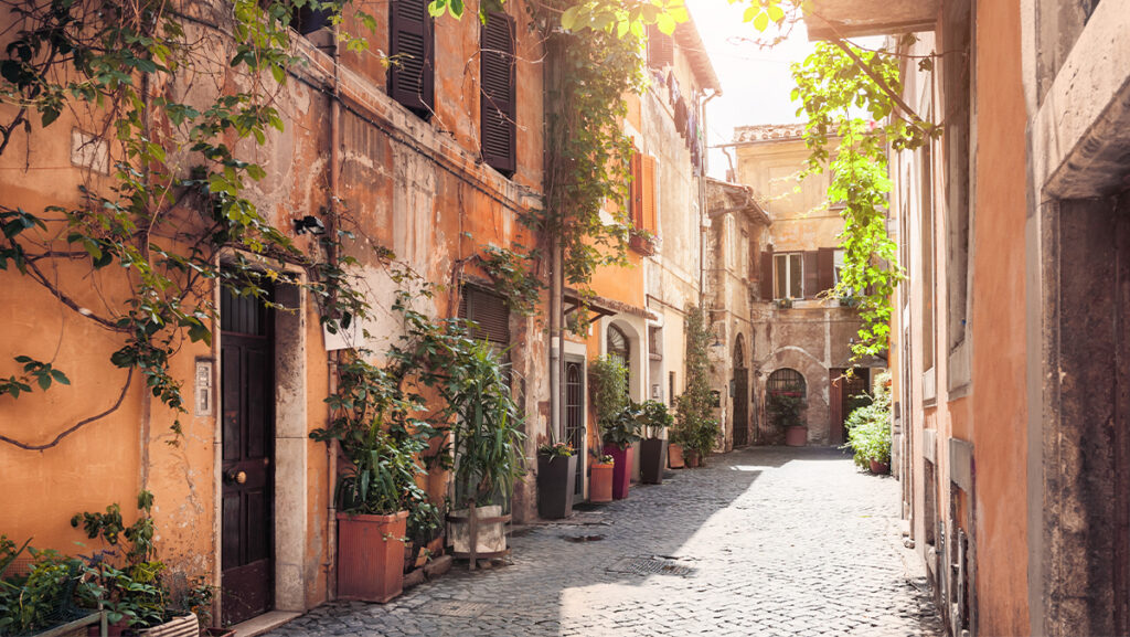 Calle en barrio de Trastevere