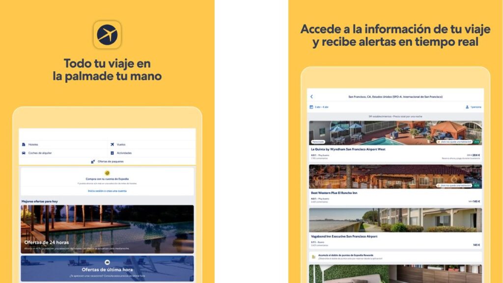 Capturas de pantalla de Expedia