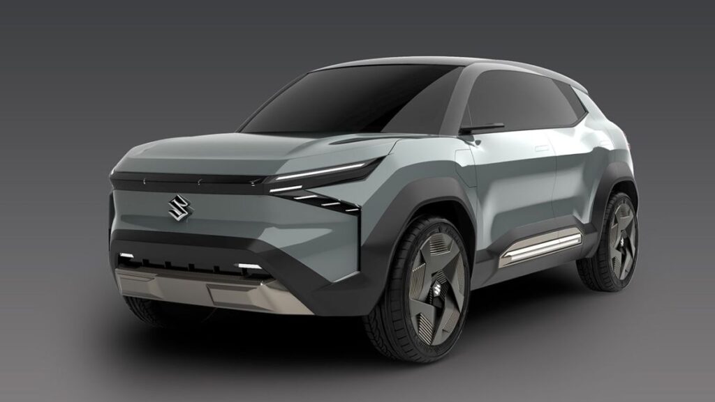 Diseño frontal lateral de la Suzuki eVX Concept