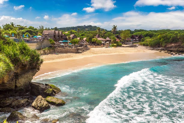 Dream beach at Nusa Lembongan island in a sunny day, Bali, Indonesia