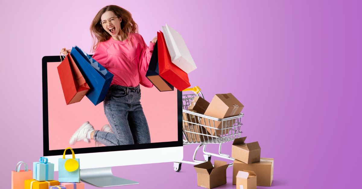 Mujer comprando online