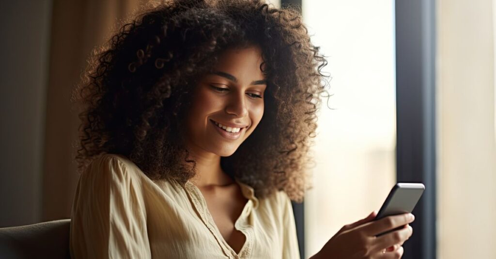 Mujer viendo celular