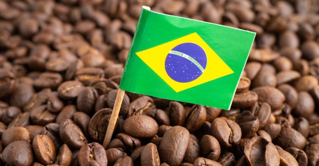 Café con bandera de Brasil