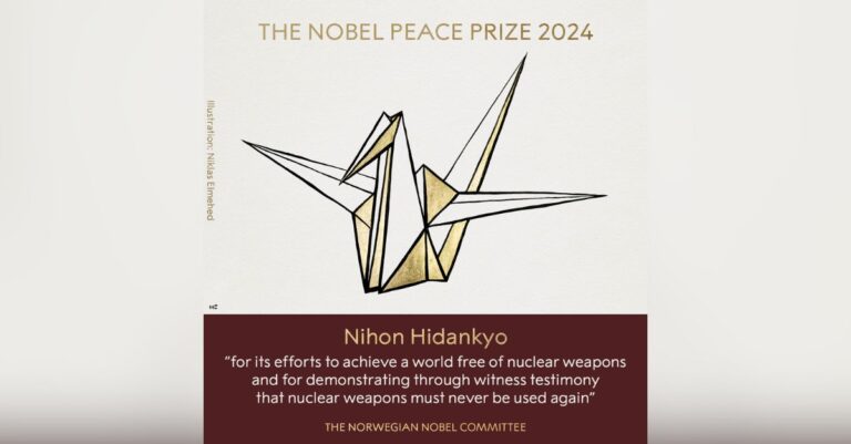 Lee más sobre el artículo Nihon Hidanko gana el Premio Nobel de la Paz 2024: Por un mundo sin armas nucleares