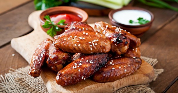 Alitas de pollo ricas en proteína