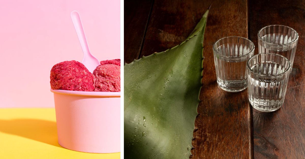 Helado de Jamaica con Mezcal