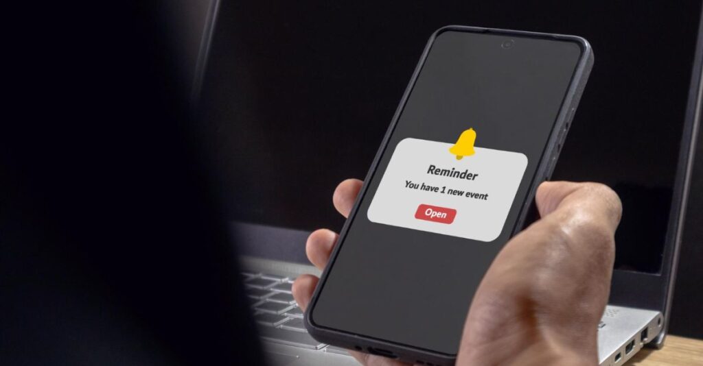 Recordatorio en smartphone