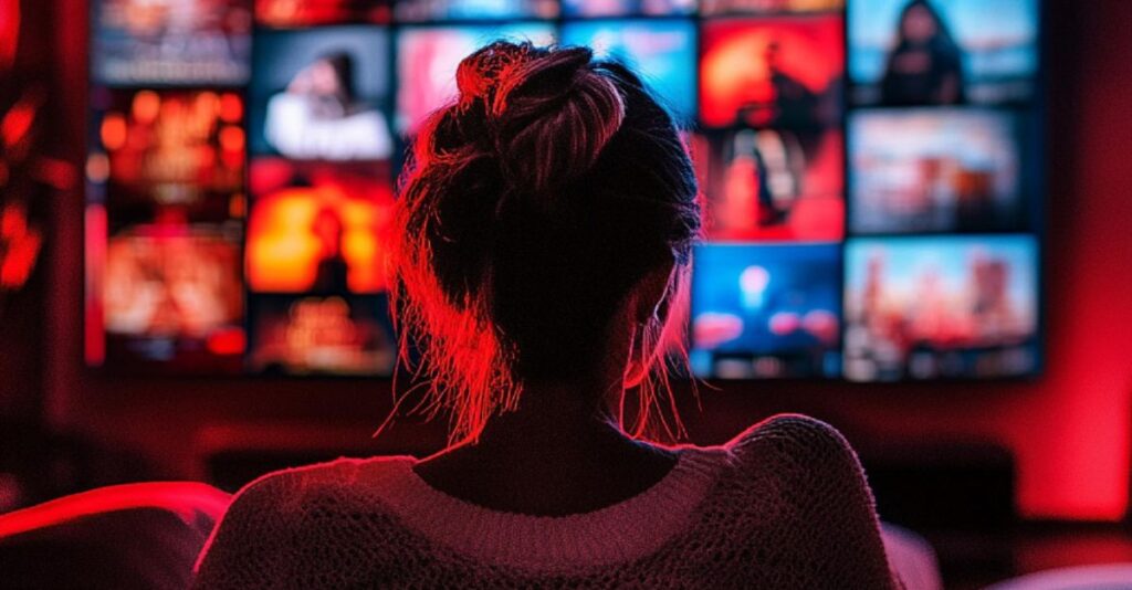 Mujer viendo televisión