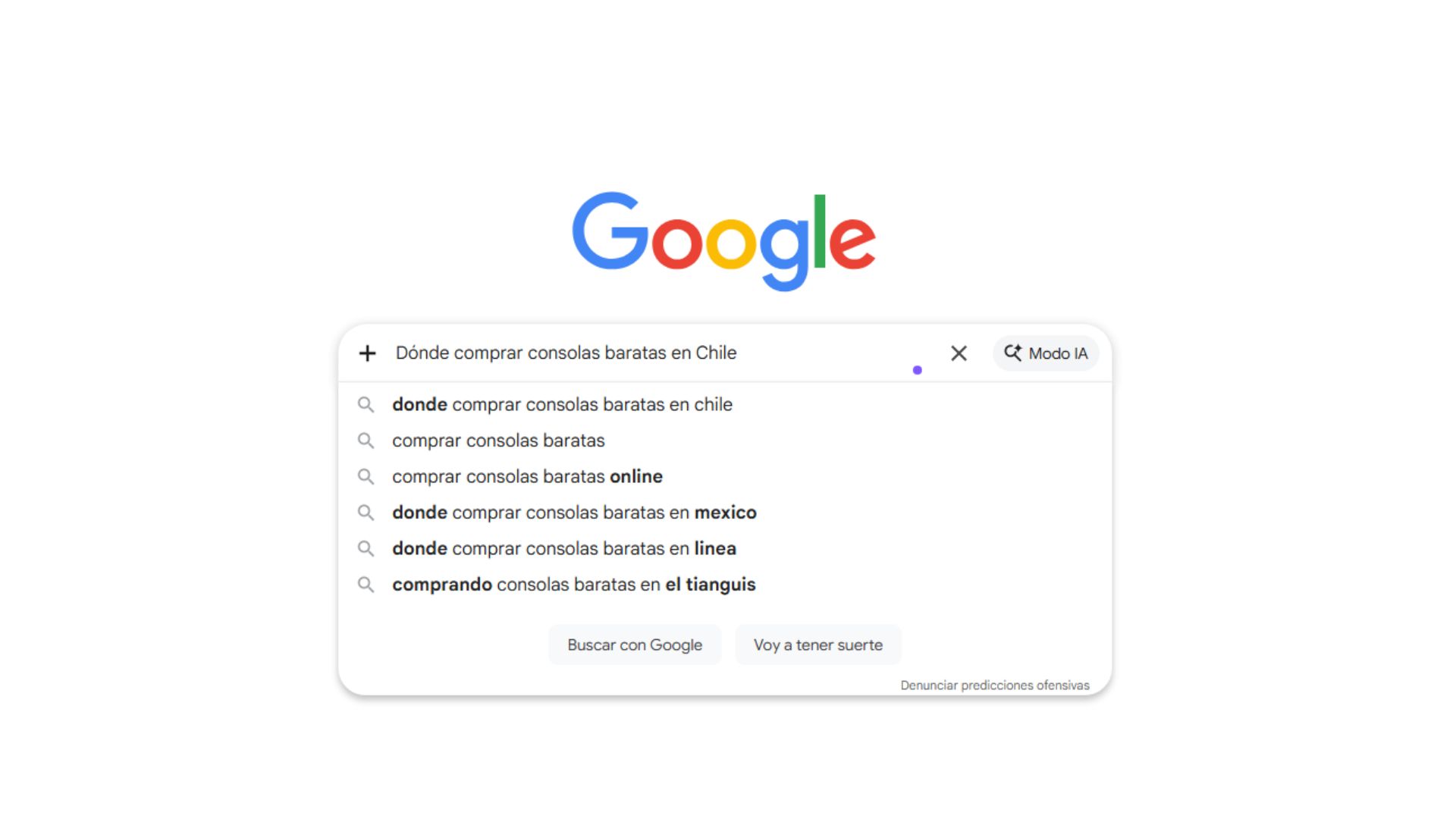 Búsqueda en Google de palabra clave