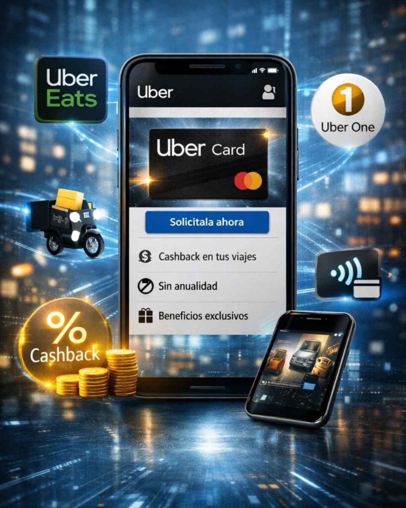 Uber Card en smartphone servicios