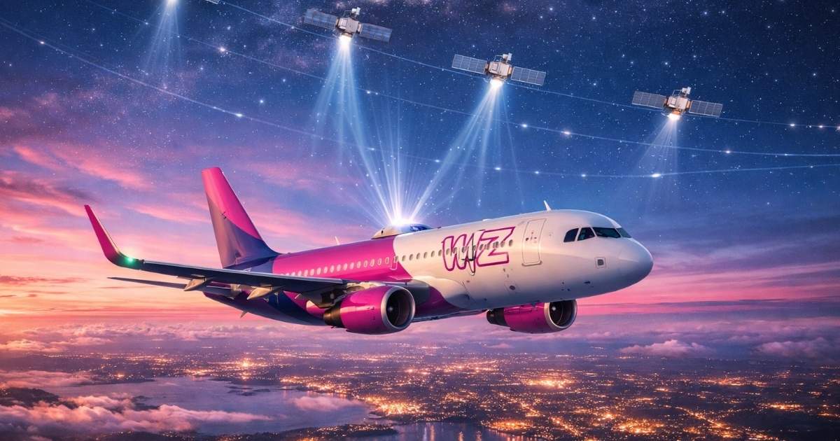 Avión Wizz Air with Starlink Internet