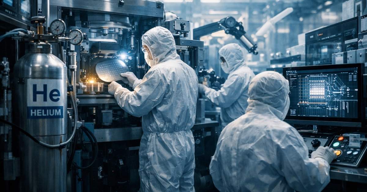 científicos trabajando con helio