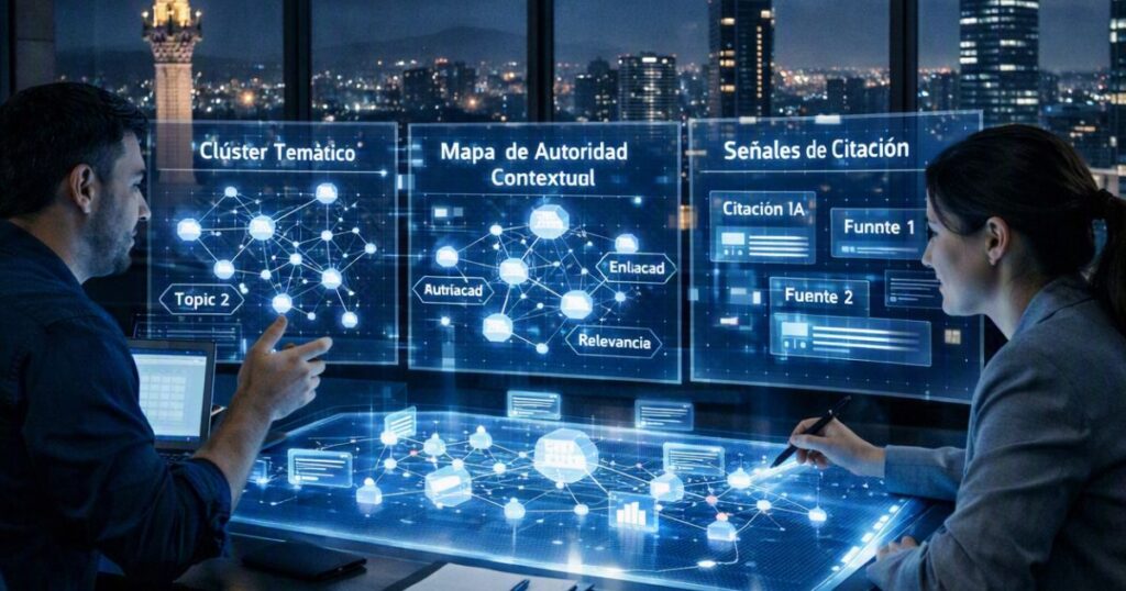 posicionamiento orgánico con inteligencia artificial empleados diseñando estrategia