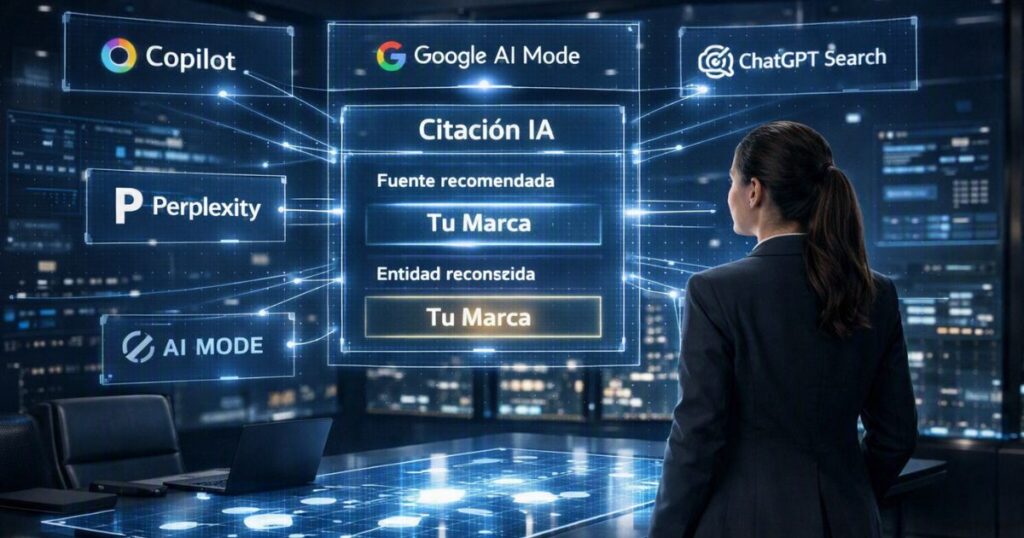 posicionamiento orgánico con inteligencia artificial mujer diseñando SEO AI