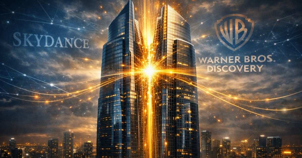 Imagen que muestra la fusión entre Skydance y Warner Bros. Discovery