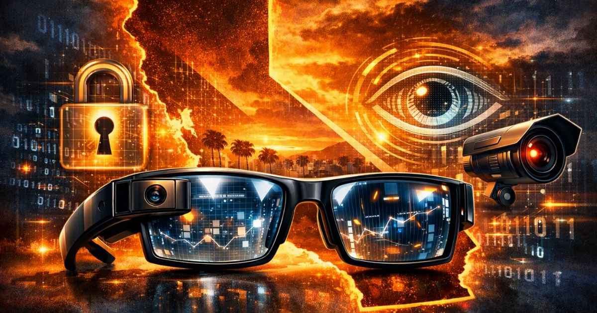 Imagen que muestra la controversia que existe alrededor de las gafas inteligentes en California
